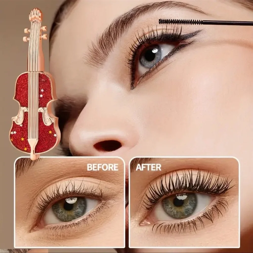 Mascara, Waterproof Black Mascara, NEW, Black, Beautiful Violin Design